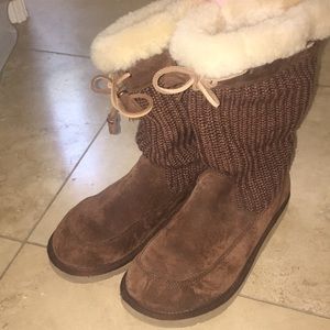 UGG boots with fur cuff! WORN ONCE